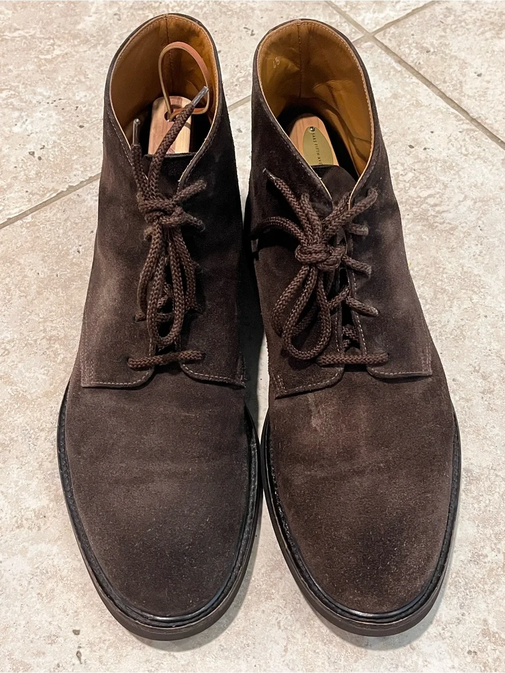 Doucal's Brown Leather Suede Chukka Boots Mens 45 11.5 Made in Italy EUC WOW!